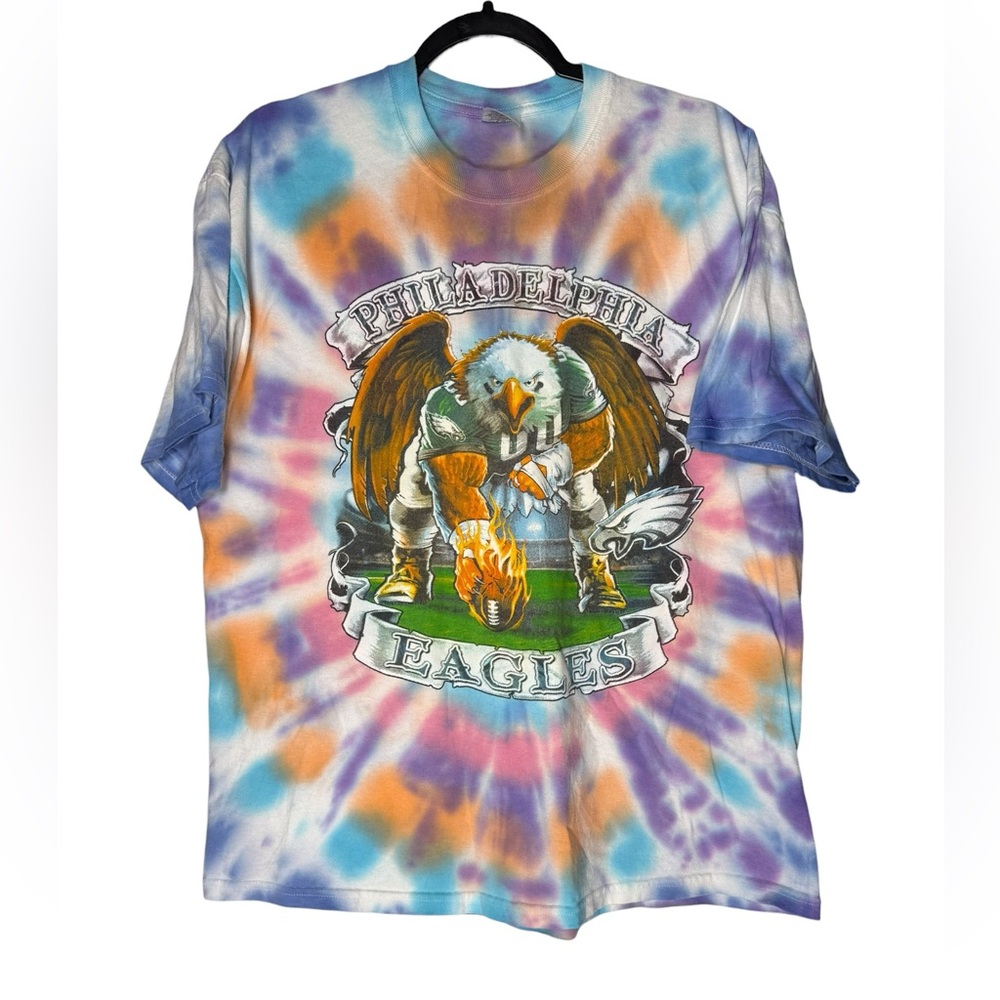 Philadelphia Eagles Tie Dye T Shirt XL 2005 NFL Football Graphic DoubleSided